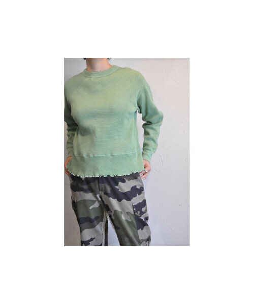 RehersalL（リハーズオール）の「イレギュラーサーマルプルオーバー（Tシャツ/カットソー・レディース・ホワイト/グリーン/ブラック・one）」の3枚目の写真