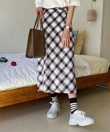 DHOLIC | チェックAラインスカート(スカート)