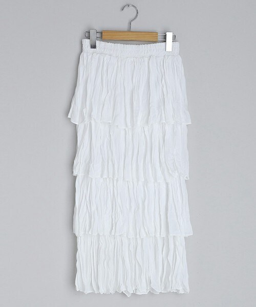 DHOLIC（ディーホリック）の「リンクルティアードスカート（スカート・レディース・イエロー/グリーン/ブラック/ホワイト・ONESIZE）」の2枚目の写真