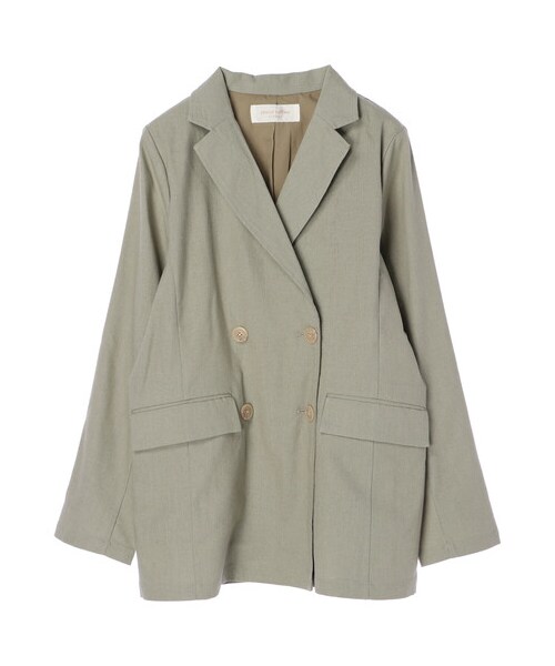 Green　Parks（グリーンパークス）の「ダブルボタンジャケット（ジャケット/アウター・ライトベージュ/ライトカーキ/ネイビー・F）」の10枚目の写真