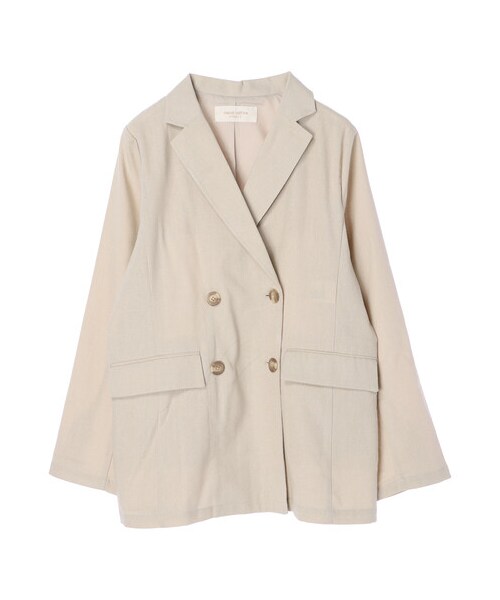 Green　Parks（グリーンパークス）の「ダブルボタンジャケット（ジャケット/アウター・ライトベージュ/ライトカーキ/ネイビー・F）」の6枚目の写真
