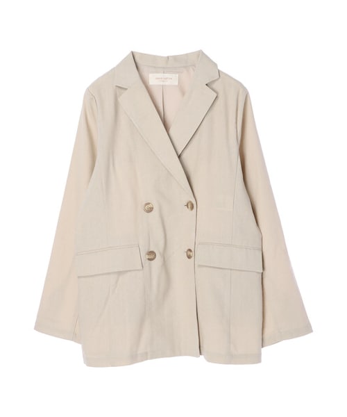 Green　Parks（グリーンパークス）の「ダブルボタンジャケット（ジャケット/アウター・ライトベージュ/ライトカーキ/ネイビー・F）」の9枚目の写真