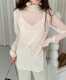 DHOLIC | シアーハイネックブラウス(シャツ/ブラウス)