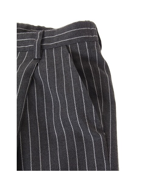 w closet（ダブルクローゼット）の「ストライプ7分丈ワイドクロップドタックパンツ（パンツ・レディース・グレー×ホワイト/ネイビー×レッド・FREE）」の7枚目の写真