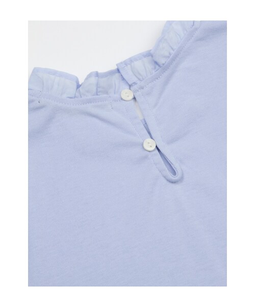 w closet(ダブルクローゼット)の「フライス衿フリル異素材切替長袖プルオーバー(トップス・レディース・オフホワイト/サックス/ネイビー・FREE)」の8枚目の写真