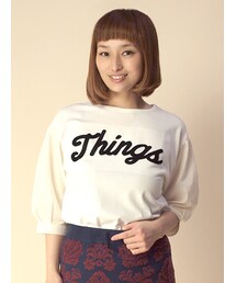 w closet | 異素材切替刺繍入りプルオーバー(トップス)