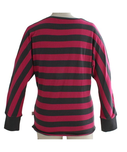 One deux boo(ワンドゥーブー)の「ドルマンスリーブTee(先染めボーダー)(トップス・キッズ・ブルー/ピンク・140cm/150cm)」の6枚目の写真