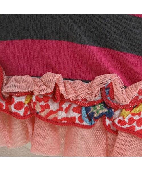 One deux boo（ワンドゥーブー）の「Girl's ロングスリーブTee（先染めボーダー）（トップス・キッズ・ブルー/ピンク・90cm/100cm/110cm/120cm/130cm/140cm）」の12枚目の写真