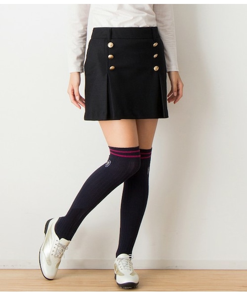 JUN&ROPE ブラック プリーツスカート ゴルフ用 【公式通販】