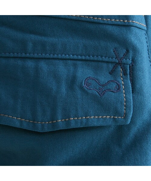 One deux boo（ワンドゥーブー）の「ロングパンツ（ストレッチツイル）（パンツ・キッズ・ブルー/グレー・80cm/90cm/100cm/110cm/120cm/130cm/140cm）」の5枚目の写真