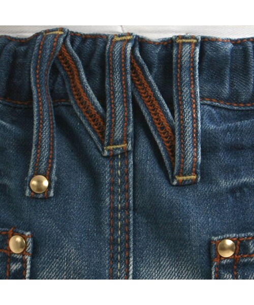One deux boo(ワンドゥーブー)の「スカート(デニム)(パンツ・キッズ・インディゴ・XS(80~90cm)/S(100~110cm)/M(120~130cm)/L(140~150cm))」の5枚目の写真