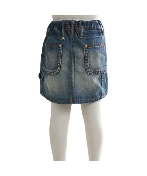 One deux boo(ワンドゥーブー)の「スカート(デニム)(パンツ・キッズ・インディゴ・XS(80~90cm)/S(100~110cm)/M(120~130cm)/L(140~150cm))」の4枚目の写真