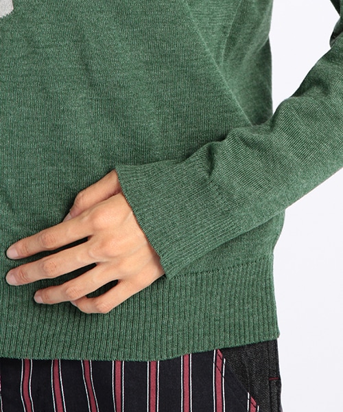 DOUBLE NAME（ダブルネーム）の「【STYLE BOOK掲載】恐竜ニットトップス（トップス・レディース・グリーン/キナリ/杢グレー・FREE）」の6枚目の写真