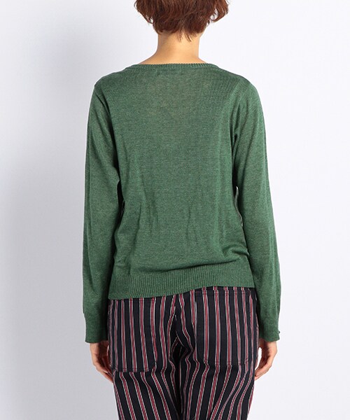 DOUBLE NAME（ダブルネーム）の「【STYLE BOOK掲載】恐竜ニットトップス（トップス・レディース・グリーン/キナリ/杢グレー・FREE）」の5枚目の写真