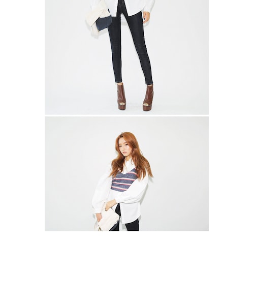 STYLENANDA（スタイルナンダ）の「バルーン袖ルーズフィットブラウス（トップス・レディース・ホワイト・フリーサイズ）」の4枚目の写真