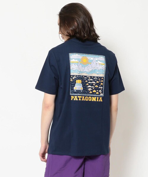 新品未使用正規品タグ付きですpatagonia Tシャツ M's Summit Road ブルー