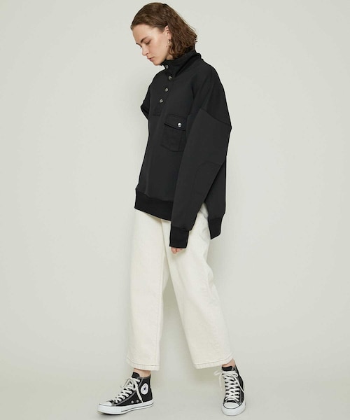 Ujoh プルオーバー ブラック&ホワイト UJOH（ウジョー）の「別注スタンドカラープルオーバー（）」 - WEAR