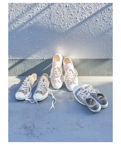 earth music&ecology(アースミュージックアンドエコロジー)の「CONVERSE×earthALLSTAR LIGHT OX(シューズ・グレー/ピンク/オリーブ・5cm/23cm/24cm)」の1枚目の写真