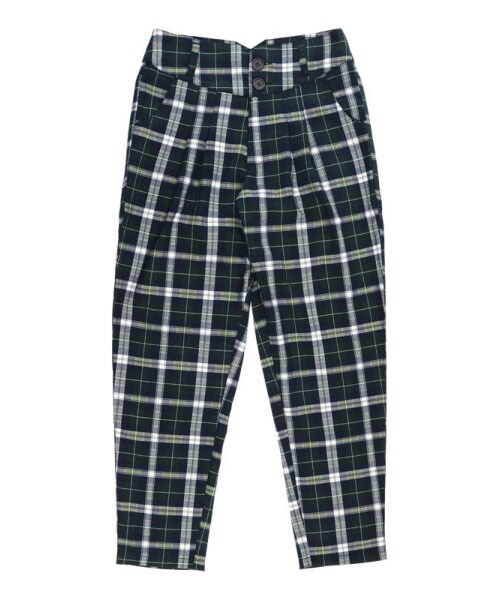 Re:EDIT(リエディ)の「無地&チェック柄サスペンダータックパンツ(パンツ・レディース・ブラック/ワイン/ネイビー/チェックレッド/チェックブルー/チェックグリーン/ピンストライプブラック/ピンストライプグリーン/ピンストライプネイビー・S/M/L)」の9枚目の写真