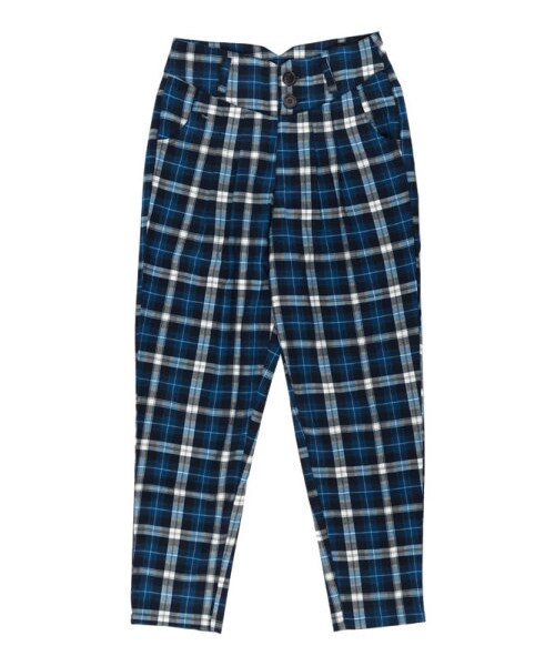 Re:EDIT(リエディ)の「無地&チェック柄サスペンダータックパンツ(パンツ・レディース・ブラック/ワイン/ネイビー/チェックレッド/チェックブルー/チェックグリーン/ピンストライプブラック/ピンストライプグリーン/ピンストライプネイビー・S/M/L)」の8枚目の写真