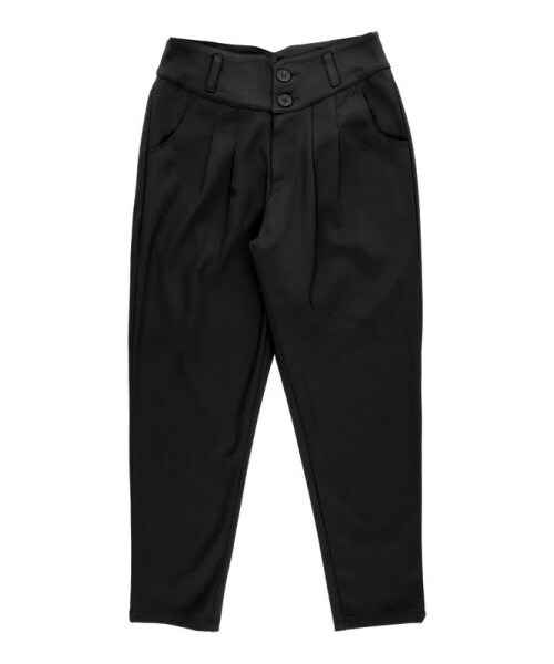 Re:EDIT(リエディ)の「無地&チェック柄サスペンダータックパンツ(パンツ・レディース・ブラック/ワイン/ネイビー/チェックレッド/チェックブルー/チェックグリーン/ピンストライプブラック/ピンストライプグリーン/ピンストライプネイビー・S/M/L)」の4枚目の写真