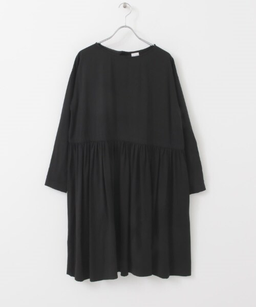 URBAN RESEARCH DOORS(アーバンリサーチドアーズ)の「腰部碎褶中長版洋裝(ワンピース/ドレス・レディース・淺膚色/黑色・one)」の1枚目の写真
