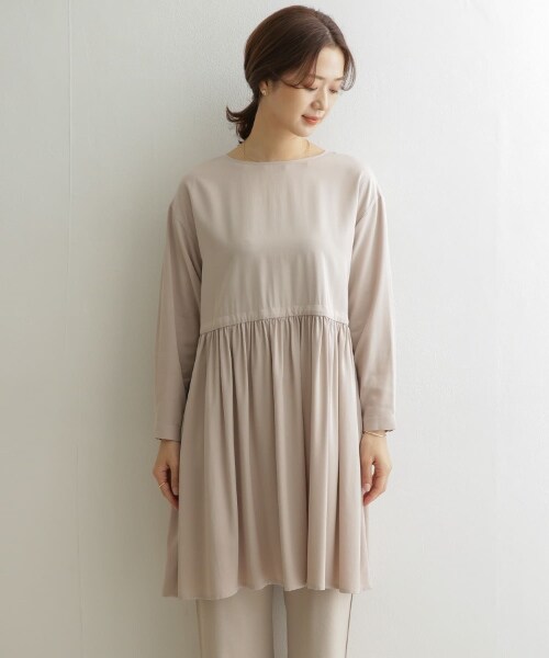 URBAN RESEARCH DOORS(アーバンリサーチドアーズ)の「腰部碎褶中長版洋裝(ワンピース/ドレス・レディース・淺膚色/黑色・one)」の20枚目の写真