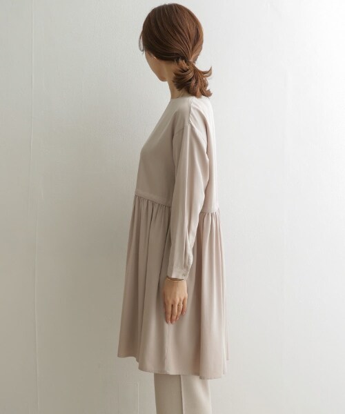 URBAN RESEARCH DOORS(アーバンリサーチドアーズ)の「腰部碎褶中長版洋裝(ワンピース/ドレス・レディース・淺膚色/黑色・one)」の21枚目の写真