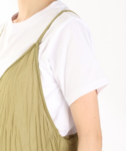 LOWRYS FARM（ローリーズファーム）の「シアープリーツキャミワンピ（ワンピース/ドレス・アイボリー/ブラック/グリーン/ブルー）」の9枚目の写真