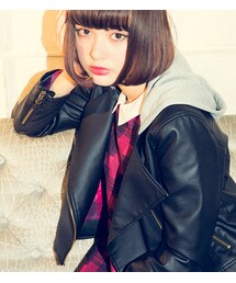 PAGEBOY | 【PAGEBOY】【玉城ティナコラボ】フード付きライダースジャケット(ジャケット/アウター)