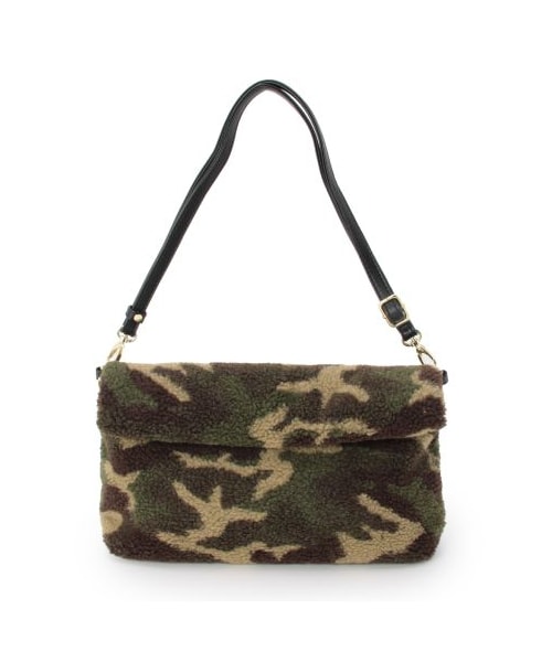 OZOC（オゾック）の「柄ボア×レザー調2WAYバッグ（その他バッグ・レディース・ネイビー系/オレンジ系/カーキ系・00）」の2枚目の写真