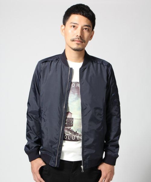 GLOBAL WORK(グローバルワーク)の「ショートリブブルゾン(ジャケット/アウター・メンズ・カーキ78/ネイビー88・M/L)」の2枚目の写真
