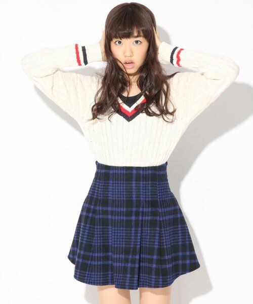 repipi armario（レピピ アルマリオ）の「シャギーチェックスカート（スカート・レディース・ホワイト/イエロー/ブルー・ＸＳ/Ｓ/Ｍ）」の2枚目の写真