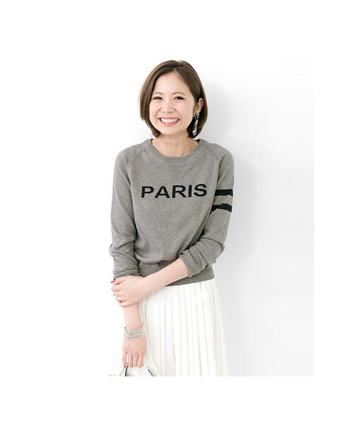 URBAN RESEARCH（アーバンリサーチ）の「PARIS ロゴニット（トップス・レディース・NAVY/GRY/OFF・FREE）」の11枚目の写真