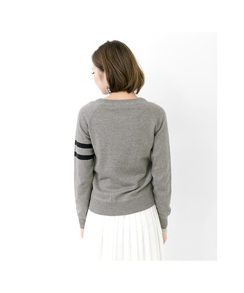 URBAN RESEARCH（アーバンリサーチ）の「PARIS ロゴニット（トップス・レディース・NAVY/GRY/OFF・FREE）」の16枚目の写真