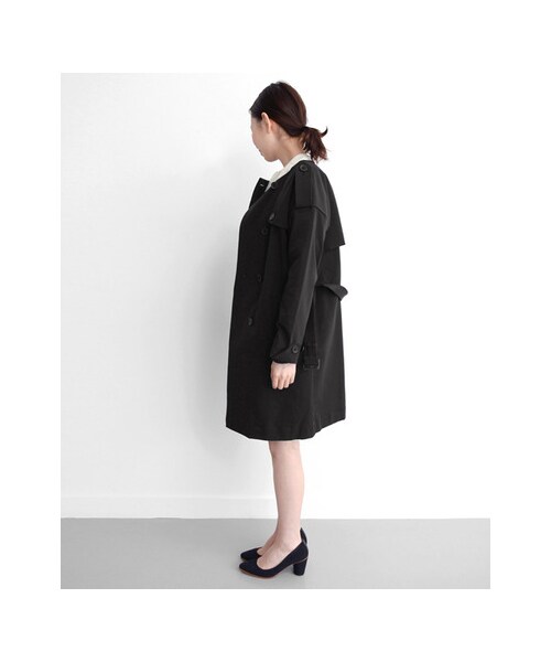 KBF（ケイビーエフ）の「ノーカラートレンチコート（ジャケット/アウター・レディース・L.BEIGE/KHAKI/BLACK・one）」の7枚目の写真