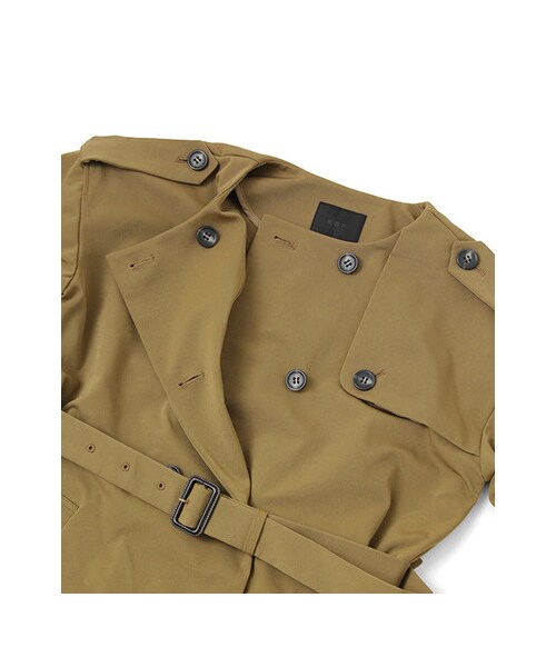 KBF（ケイビーエフ）の「ノーカラートレンチコート（ジャケット/アウター・レディース・L.BEIGE/KHAKI/BLACK・one）」の10枚目の写真