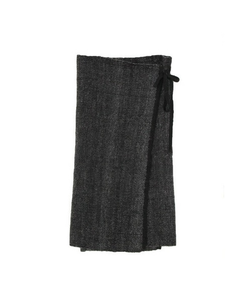 かぐれ（カグレ）の「PUENTE 手紡ぎアルパカ手織り巻きスカート