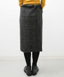 プエンテ　Rueca　 アルパカ100%　 ダークグレー 　巻きスカート プエンテ Rueca アルパカ100% ダークグレー 巻きスカート プエンテ