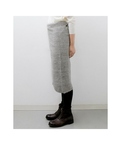 かぐれ（カグレ）の「PUENTE 手紡ぎアルパカ手織り巻きスカート