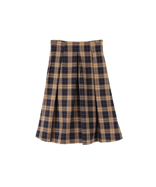KBF(ケイビーエフ)の「ハイウエストチェックスカート(スカート・レディース・NAVY/YELLOW/RED・one)」の2枚目の写真