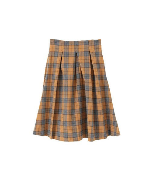 KBF(ケイビーエフ)の「ハイウエストチェックスカート(スカート・レディース・NAVY/YELLOW/RED・one)」の1枚目の写真