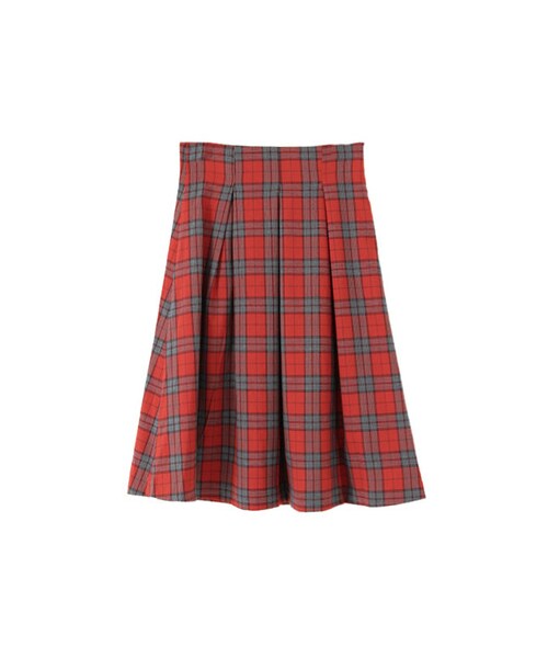 KBF(ケイビーエフ)の「ハイウエストチェックスカート(スカート・レディース・NAVY/YELLOW/RED・one)」の3枚目の写真