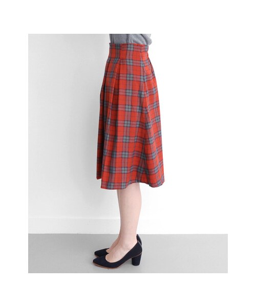 KBF(ケイビーエフ)の「ハイウエストチェックスカート(スカート・レディース・NAVY/YELLOW/RED・one)」の8枚目の写真