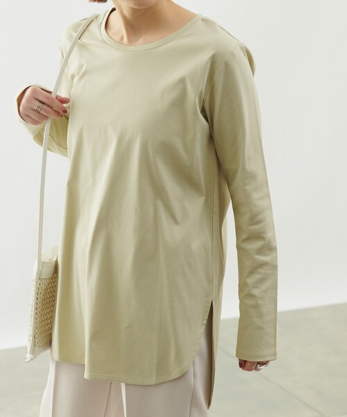 COLONY 2139(コロニートゥーワンスリーナイン)の「《抗菌・防臭》【SMART COLLECTION】抗菌スマート前後差長袖Tシャツ(Tシャツ/カットソー・レディース・オフホワイト/ベージュ/ブラック/カーキ・S/M/L)」の2枚目の写真