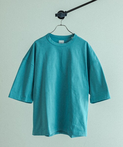 Lui's（ルイス）の「ハイクオリティー7分袖ビッグシルエットTシャツ（Tシャツ/カットソー・メンズ・ホワイト/ブラック/イエロー/バイオレット/ミント/レッド/パープル/サックスブルー/チャコールグレー/グレー/ベージュ/サーモンピンク・F）」の4枚目の写真