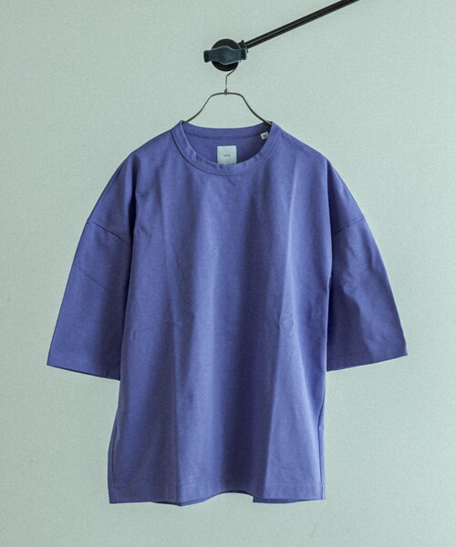 Lui's（ルイス）の「ハイクオリティー7分袖ビッグシルエットTシャツ（Tシャツ/カットソー・メンズ・ホワイト/ブラック/イエロー/バイオレット/ミント/レッド/パープル/サックスブルー/チャコールグレー/グレー/ベージュ/サーモンピンク・F）」の6枚目の写真