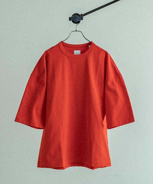 Lui's（ルイス）の「ハイクオリティー7分袖ビッグシルエットTシャツ（Tシャツ/カットソー・メンズ・ホワイト/ブラック/イエロー/バイオレット/ミント/レッド/パープル/サックスブルー/チャコールグレー/グレー/ベージュ/サーモンピンク・F）」の8枚目の写真