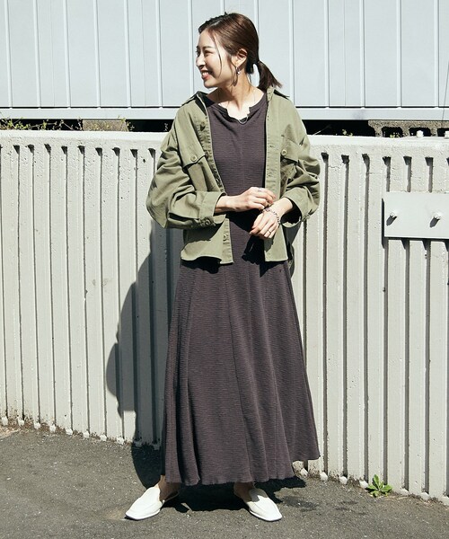 CIAOPANIC TYPY(チャオパニックティピー)の「【21SS】スラブワッフルマキシワンピース(ワンピース・レディース・オフホワイト/レッド/チャコールグレー・ONE)」の2枚目の写真