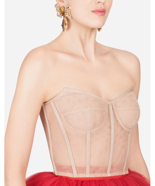 DOLCE&GABBANA（ドルチェアンドガッバーナ）の「Short Tulle Bustier（Tシャツ/カットソー・レディース・LIGHT DUSTY PINK・38/42）」の4枚目の写真